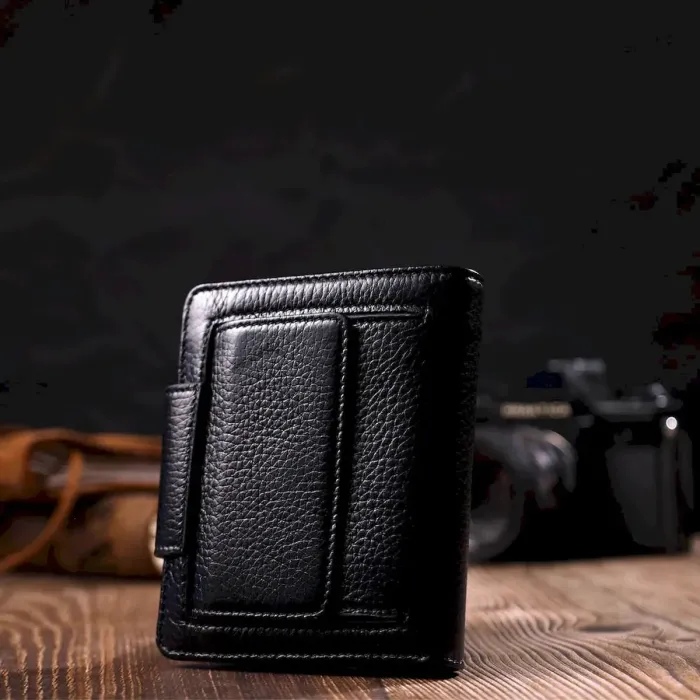 Жіночий гаманець із натуральної шкіри в класичному чорному кольорі Tony Bellucci 21987 Чорний