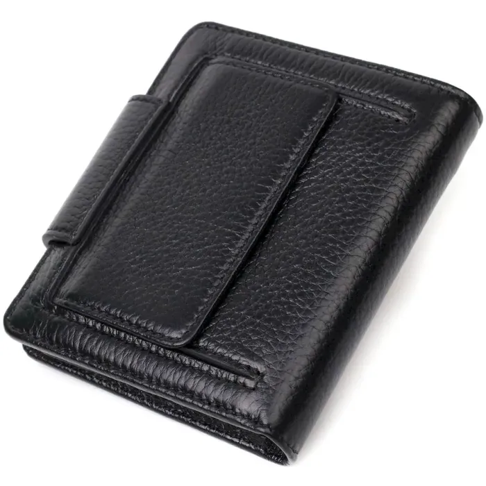 Жіночий гаманець із натуральної шкіри в класичному чорному кольорі Tony Bellucci 21987 Чорний