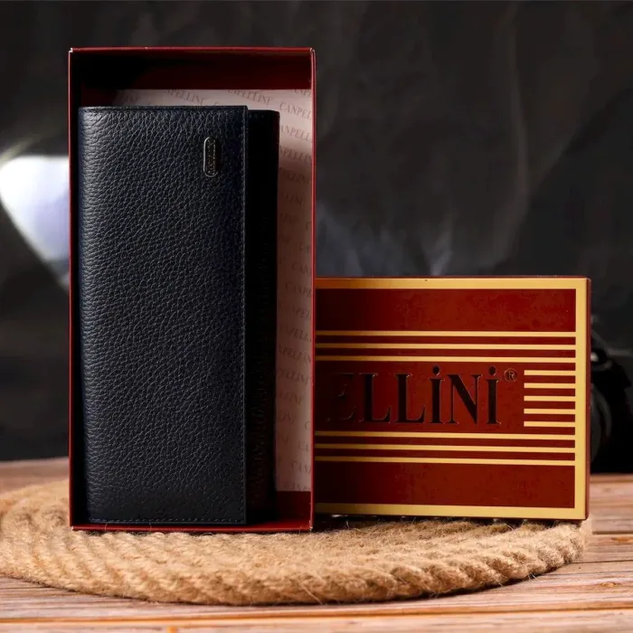 Женский кошелек из натуральной зернистой кожи CANPELLINI 21624 Синий