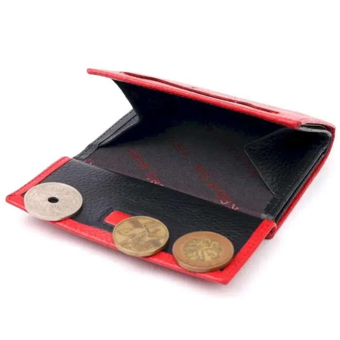 Женский кошелек на магните из натуральной кожи KARYA 21184 Красный