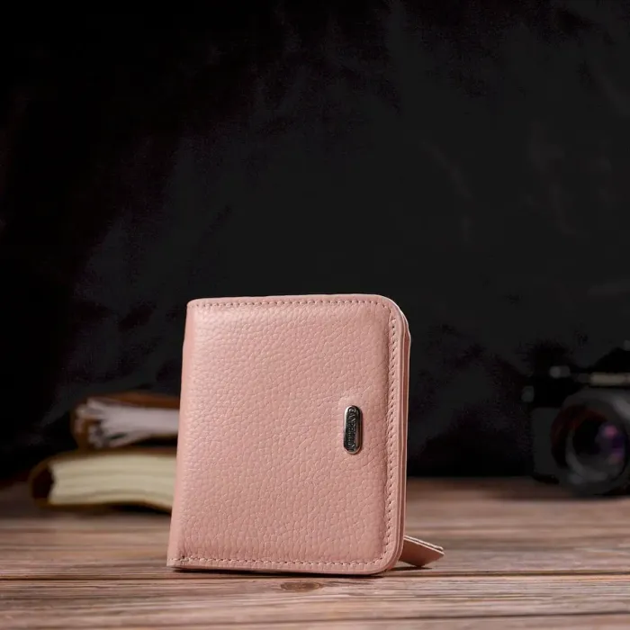 Женский кошелек небольшого размера из натуральной кожи флотар CANPELLINI 21797 Розовый