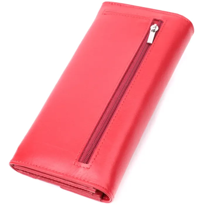 Жіночий гаманець із геометричним клапаном із натуральної шкіри ST Leather 22545 Червоний