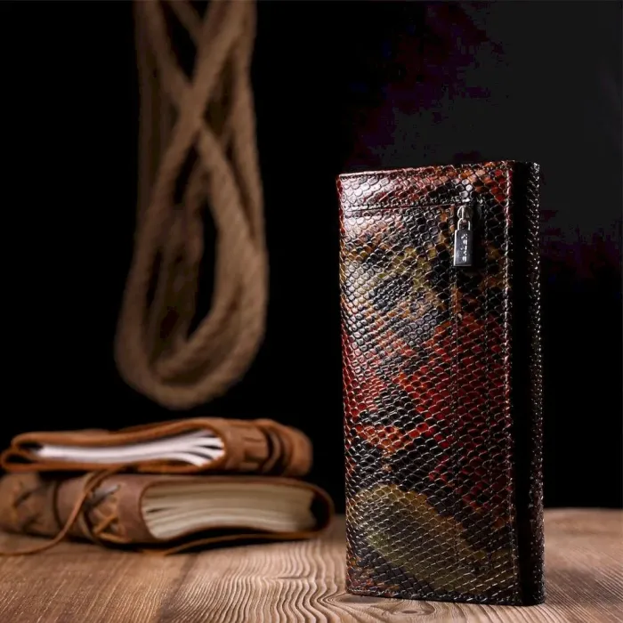 Жіночий гаманець із фактурною шкірою під рептилію KARYA 21113 Різнокольоровий