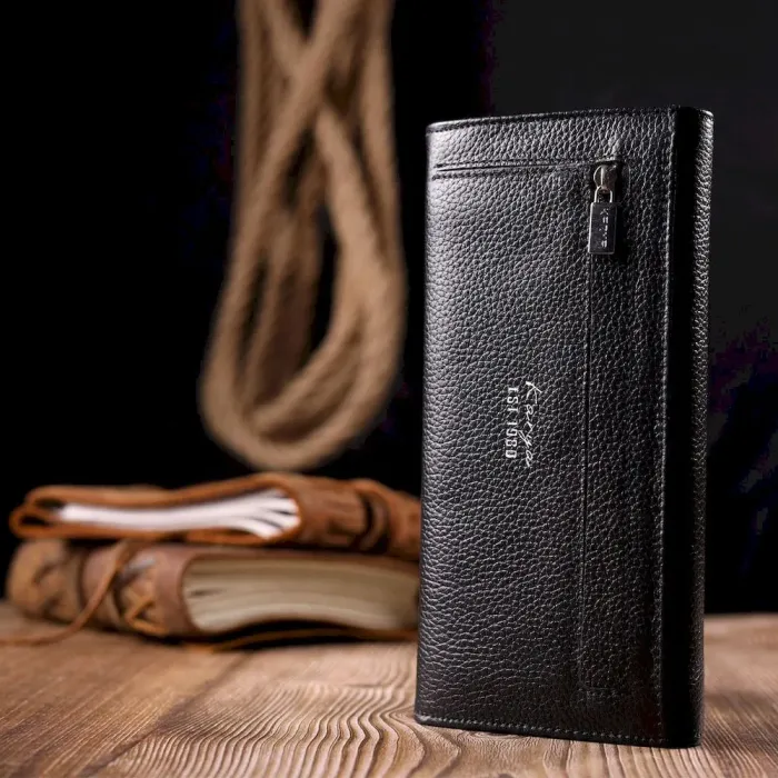 Жіночий гаманець з клапаном із гладкої шкіри KARYA 21116 Чорний