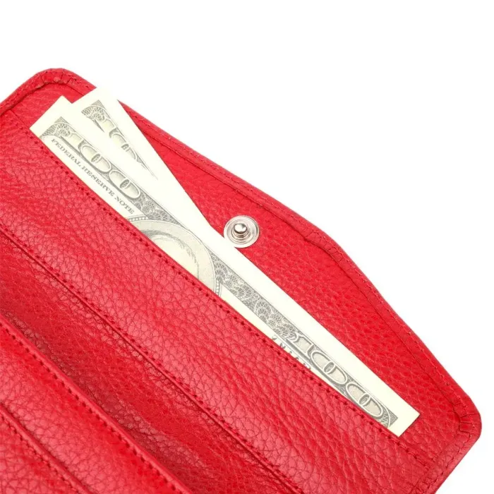 Жіночий гаманець з клапаном із гладкої шкіри KARYA 21110 Червоний