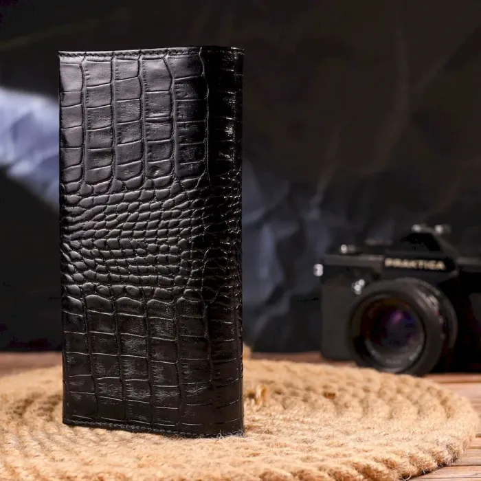 Жіночий гаманець із монетницею з натуральної фактурної шкіри CANPELLINI 21525 Чорний