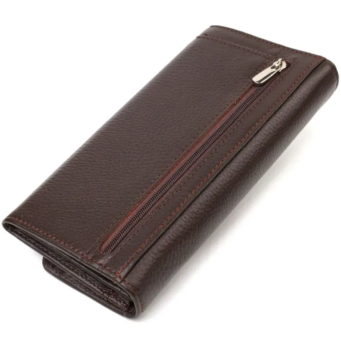 Жіночий гаманець зі зручним функціоналом шкіряний CANPELLINI 21723 Коричневий