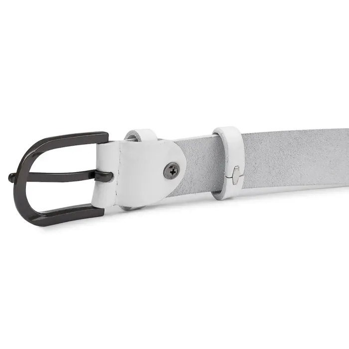 Женский кожаный гладкий ремень Vintage 20797 Белый