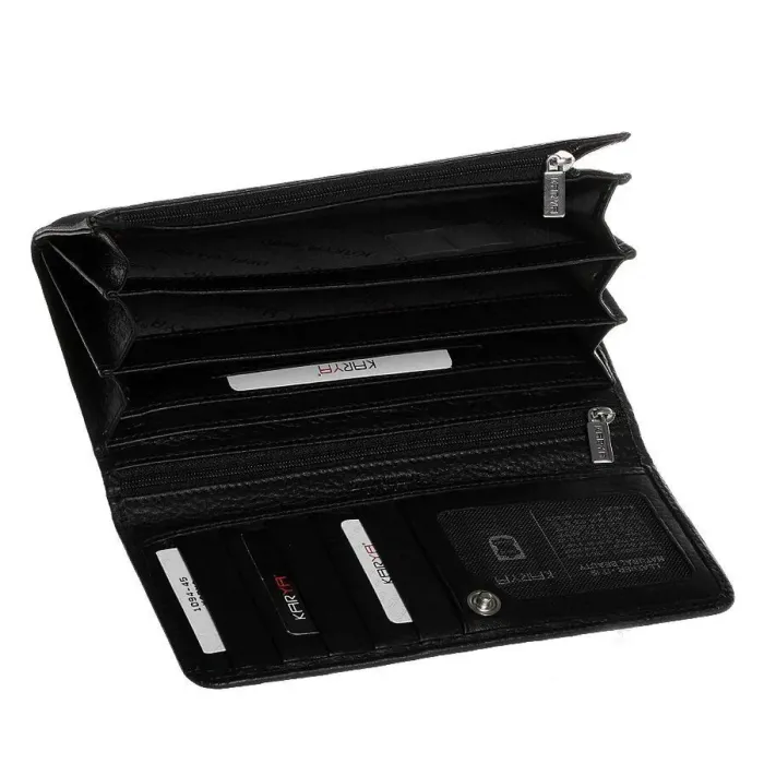 Жіночий шкіряний гаманець KARYA 17378 Чорний