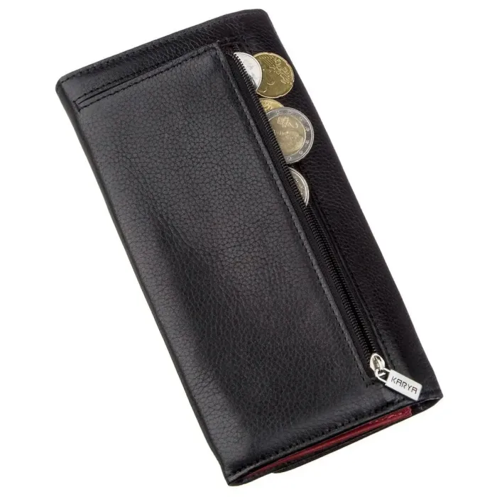 Жіночий шкіряний гаманець KARYA 17378 Чорний