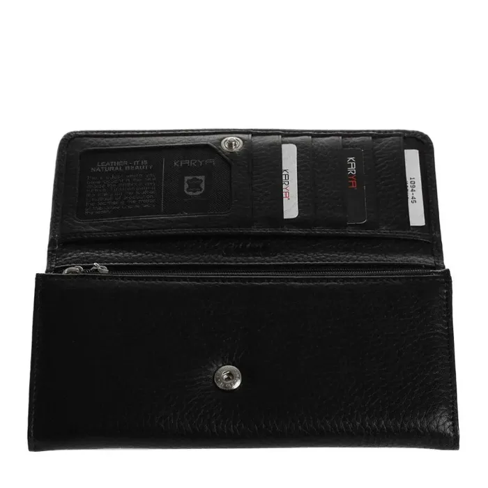 Жіночий шкіряний гаманець KARYA 17378 Чорний