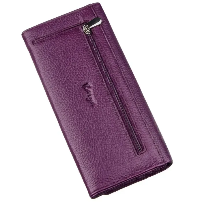Жіночий гаманець шкіряний флотар KARYA 17376 Фіолетовий