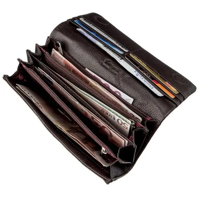 Жіночий гаманець шкіряний флотар KARYA 17377 Коричневий