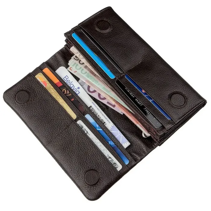 Жіночий гаманець шкіряний флотар KARYA 17377 Коричневий