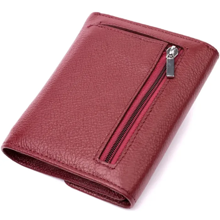 Шкіряний жіночий гаманець з монетницею ST Leather 19492 Бордовий