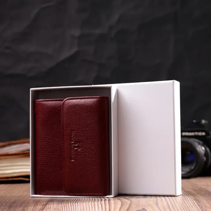 Шкіряний жіночий гаманець з монетницею ST Leather 19492 Бордовий
