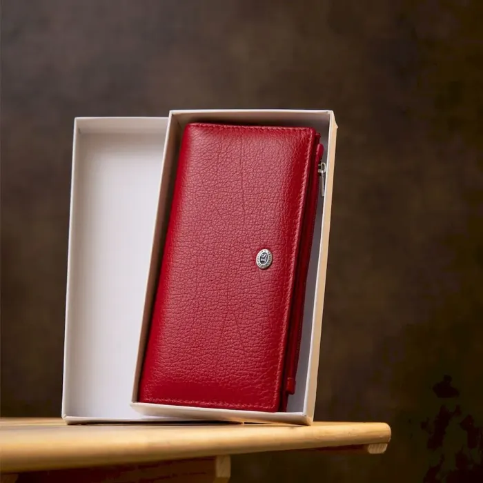 Шкіряний жіночий гаманець ST Leather 19381 Червоний
