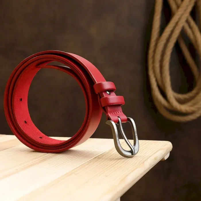 Жіночий шкіряний ремінь Vintage 20786 Червоний