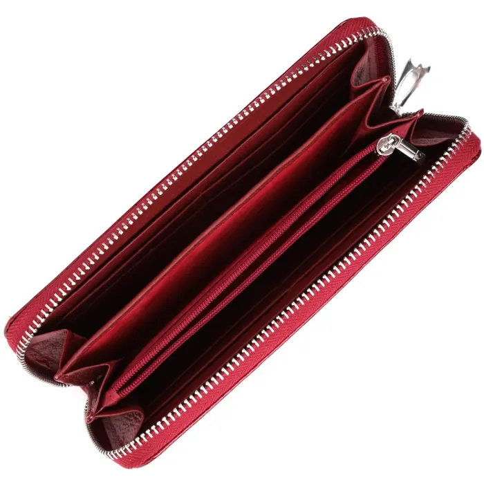 Женский лакированный кошелек на молнии из натуральной кожи ST Leather 22677 Красный