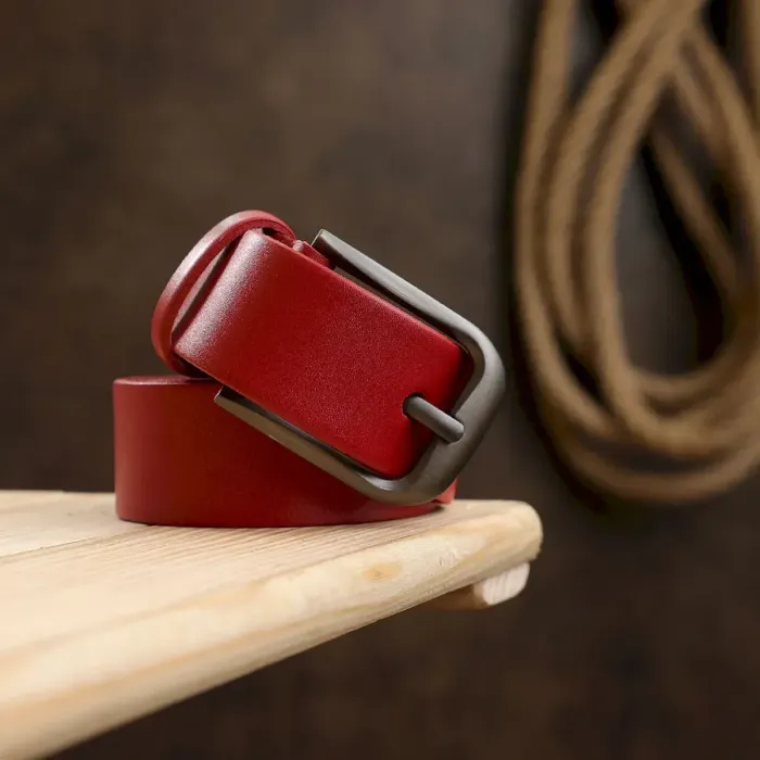 Жіночий шкіряний ремінь Vintage 20777 Червоний