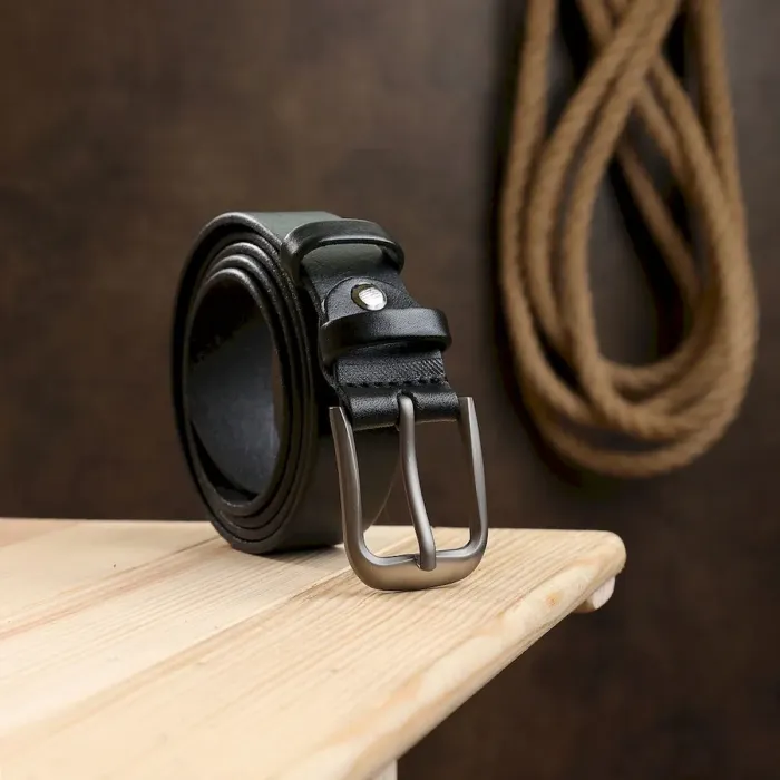 Жіночий ремінь з натуральної шкіри Vintage 20776 Чорний