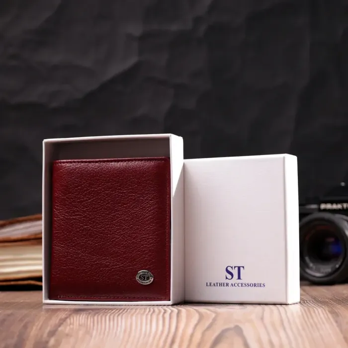 Невеликий жіночий гаманець з натуральної шкіри ST Leather 19476 Бордовий