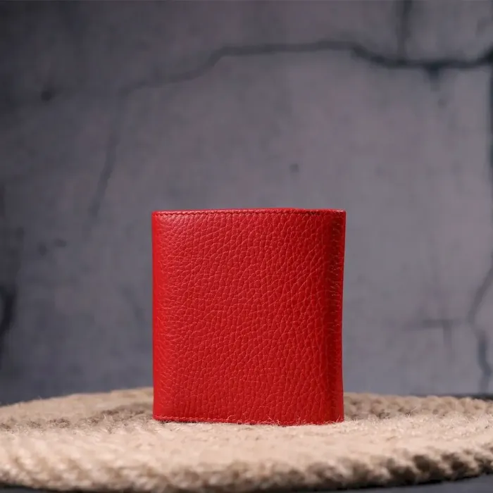 Женский небольшой кошелек с монетницей из натуральной кожи KARYA 21380 Красный