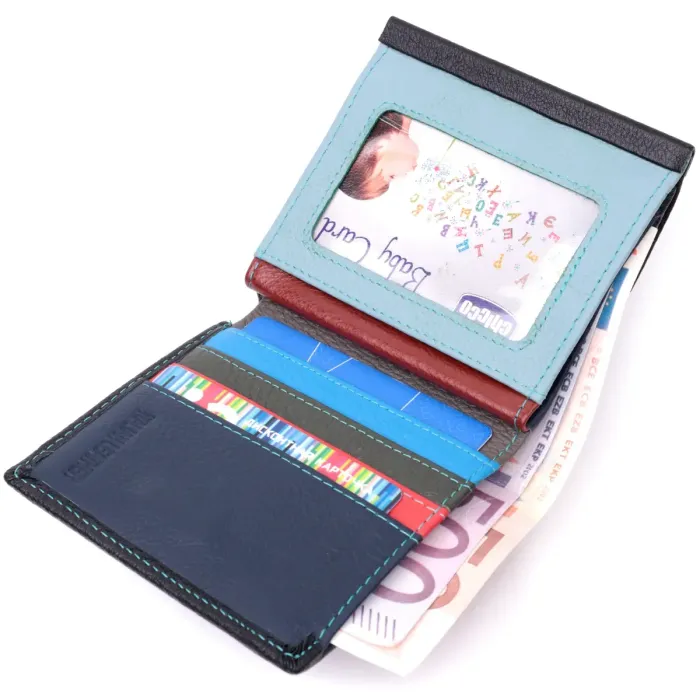 Оригінальний жіночий гаманець середнього розміру з натуральної шкіри ST Leather 19500 Чорний