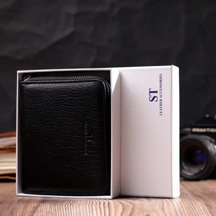 Відмінний жіночий гаманець з натуральної шкіри ST Leather 22449 Чорний