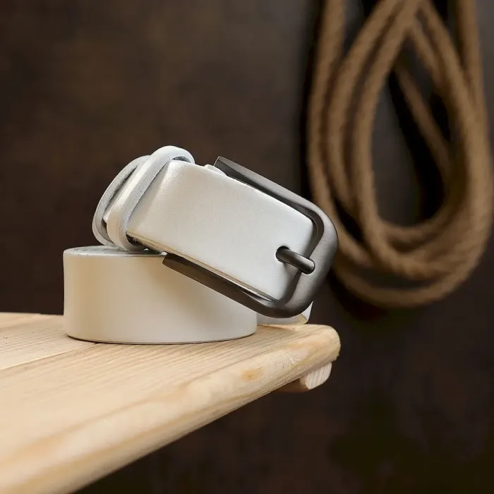 Жіночий ремінь із натуральної шкіри Vintage 20779 Білий