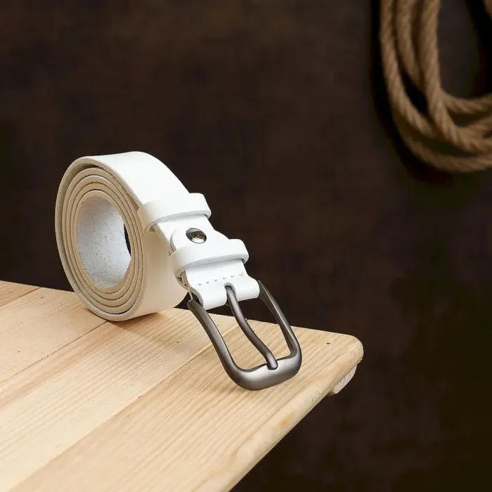 Жіночий ремінь із натуральної шкіри Vintage 20779 Білий