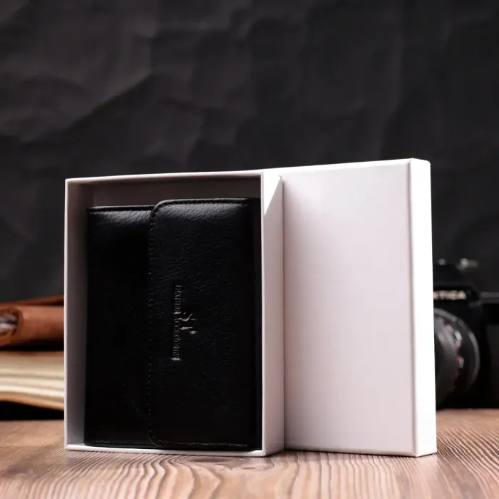 Жіночий симпатичний гаманець із монетницею з натуральної шкіри ST Leather 19494 Чорний