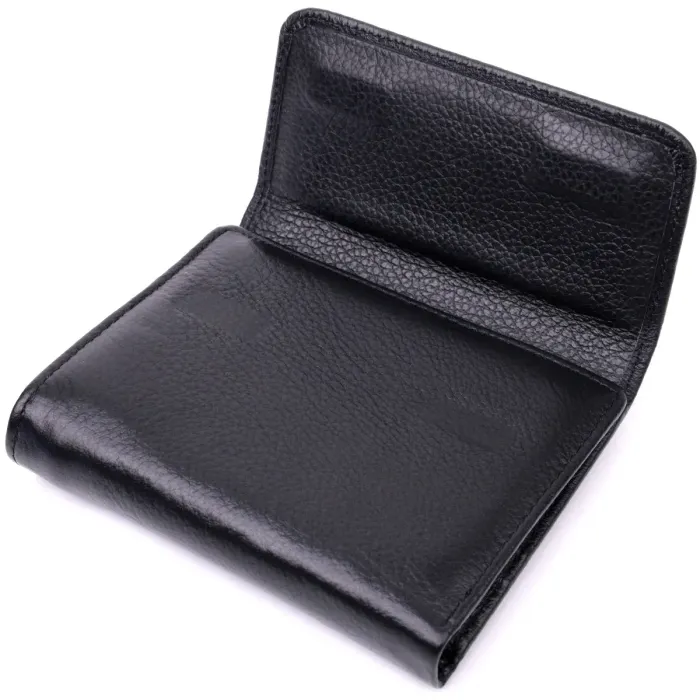 Жіночий симпатичний гаманець із монетницею з натуральної шкіри ST Leather 19494 Чорний