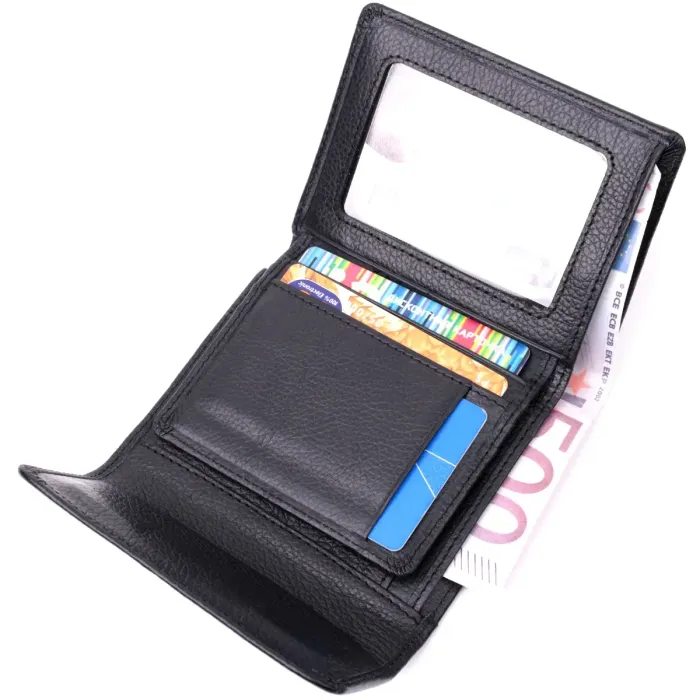 Жіночий симпатичний гаманець із монетницею з натуральної шкіри ST Leather 19494 Чорний