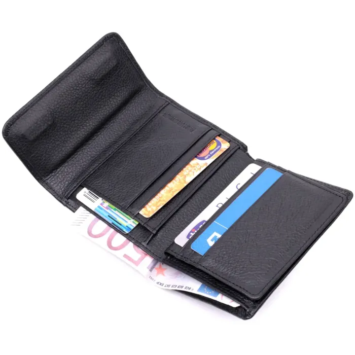 Жіночий симпатичний гаманець із монетницею з натуральної шкіри ST Leather 19494 Чорний