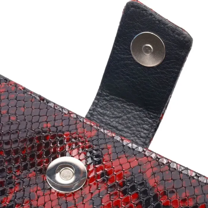 Женский стильный кошелек из натуральной фактурной кожи под змею KARYA 21030 Разноцветный