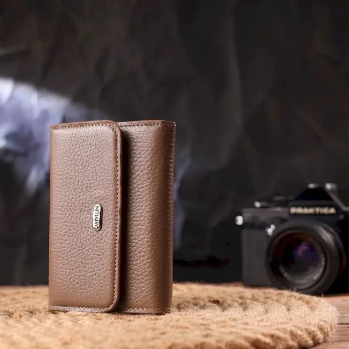 Жіночий стильний гаманець із натуральної шкіри флотар CANPELLINI 21590 Бежевий