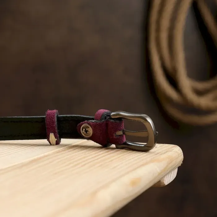 Женский тонкий замшевый ремень Vintage 20774 Фиолетовый