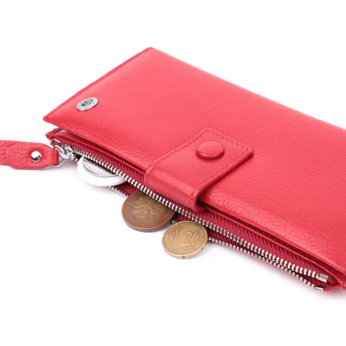 Жіночий вертикальний гаманець з натуральної шкіри ST Leather 22536 Червоний