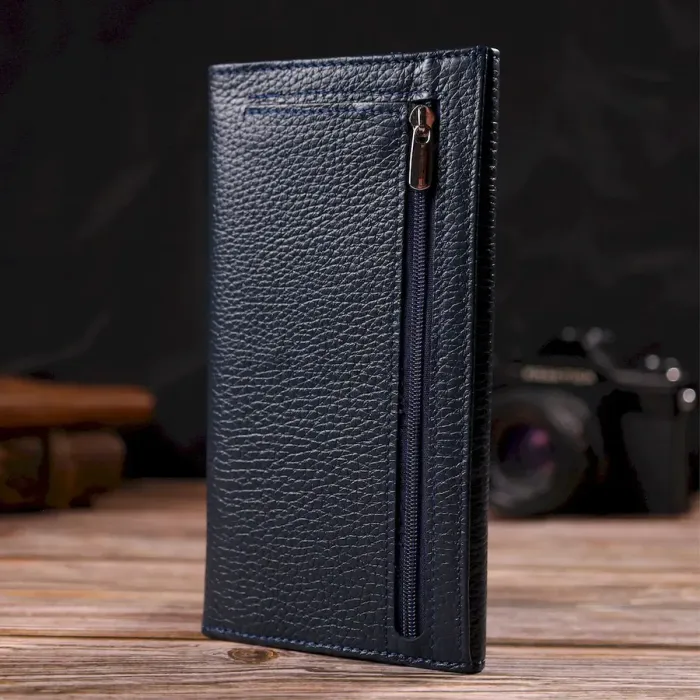 Женский вместительный кошелек из натуральной кожи CANPELLINI 21830 Синий