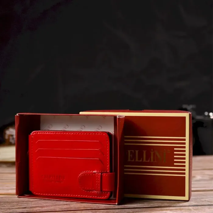 Женский зажим для денег из натуральной гладкой кожи CANPELLINI 21938 Красный