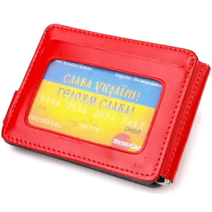 Женский зажим для денег из натуральной гладкой кожи CANPELLINI 21938 Красный