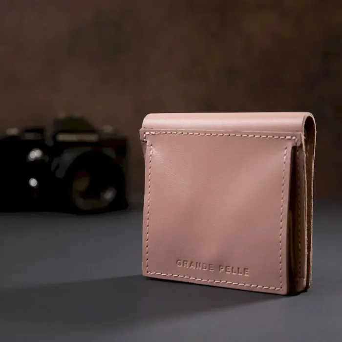 Жіноче портмоне з монетницею GRANDE PELLE 11370 Рожевий