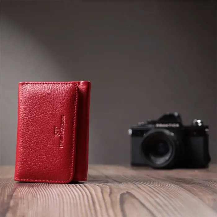 Жіноче портмоне з монетницею із натуральної шкіри ST Leather 22727 Червоний