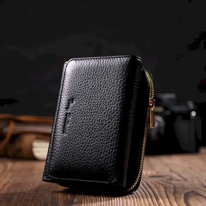 Жіноче портмоне в три складання з натуральної шкіри Tony Bellucci 22024 Чорний