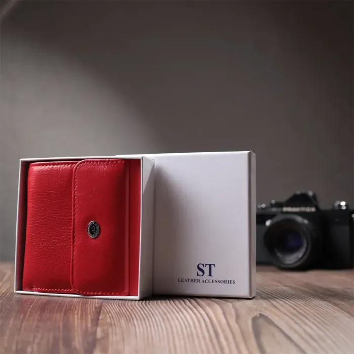 Зручне жіноче портмоне з натуральної шкіри ST Leather 22723 Червоний