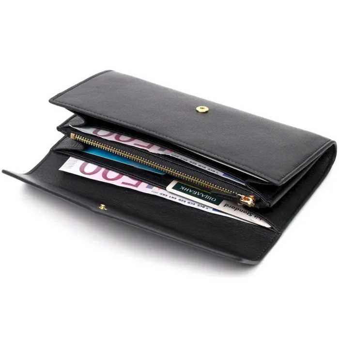 Жіноче містке портмоне з натуральної шкіри Tony Bellucci 21976 Чорний